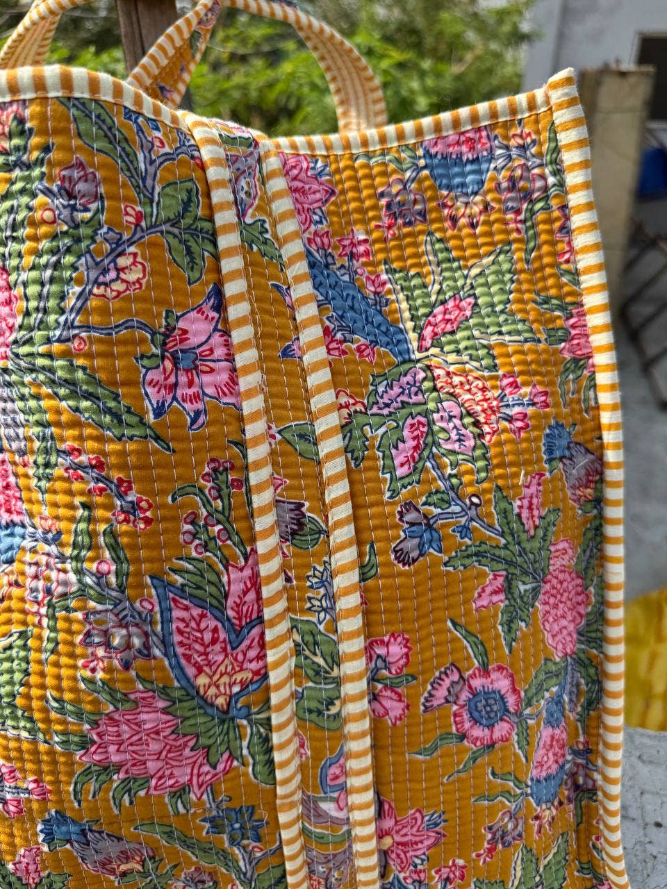 Floral Cotton Quilted Bag