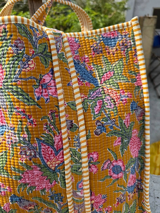 Floral Cotton Quilted Bag