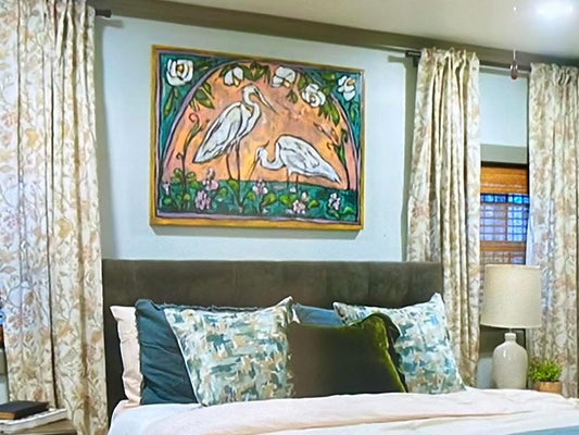 Egrets and Water Hyacinths