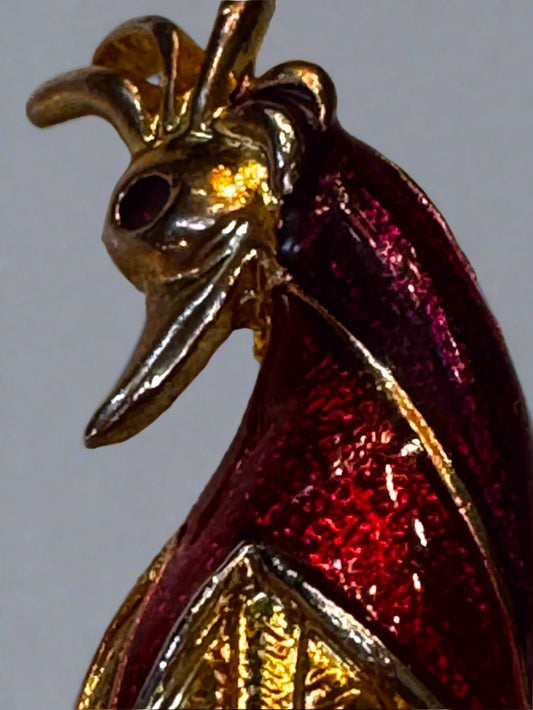 Vtg Peacock Pin CSBH