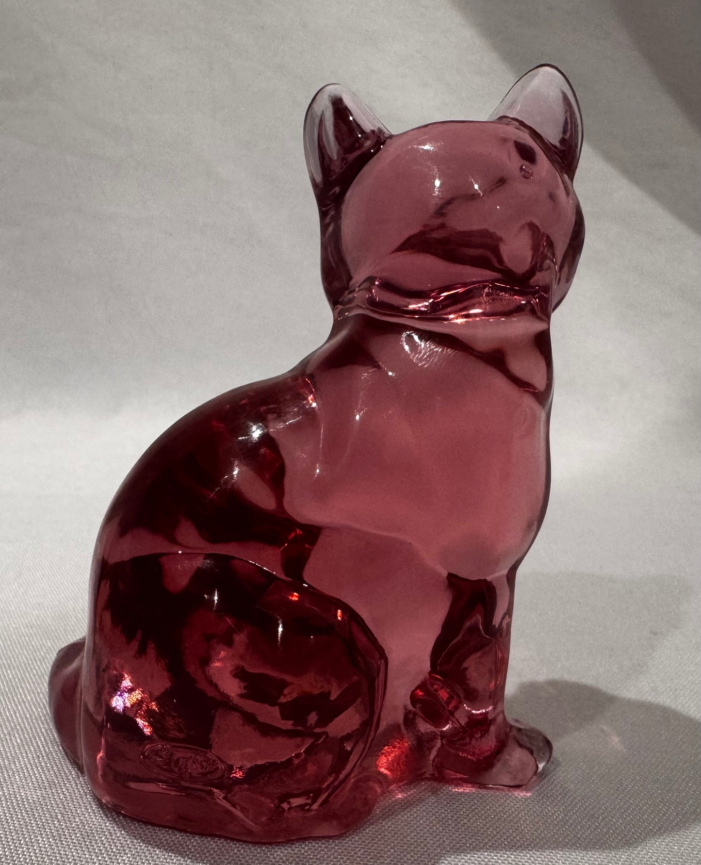 Fenton Glass Rose Cat CSBH