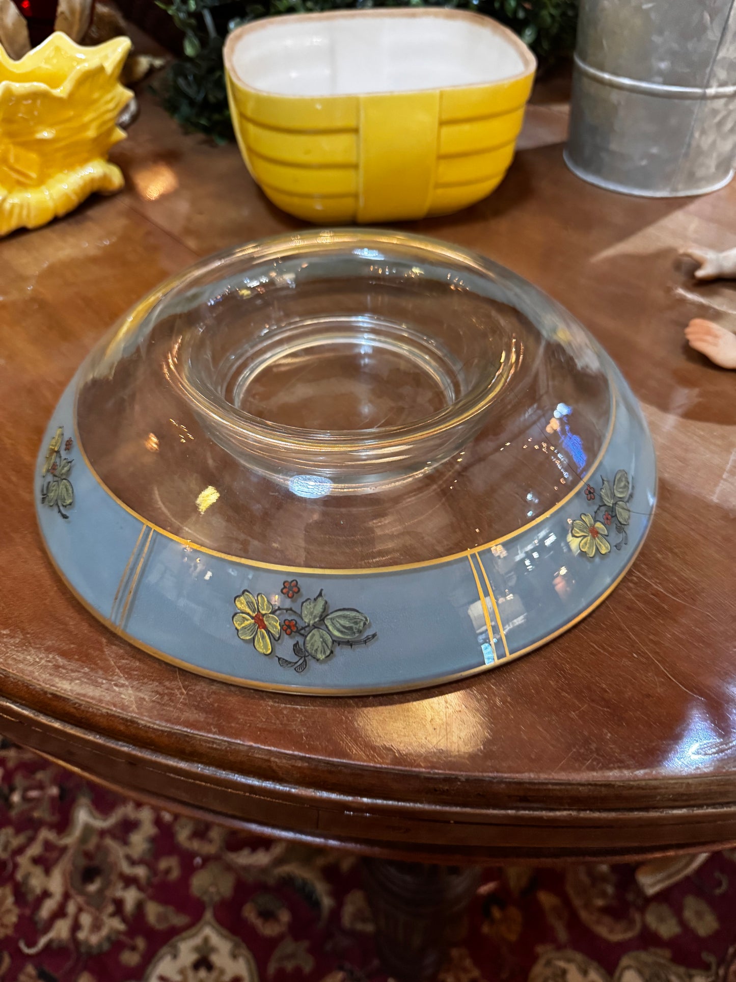 1940's Hand-painted Rolled Rim Console Bowl