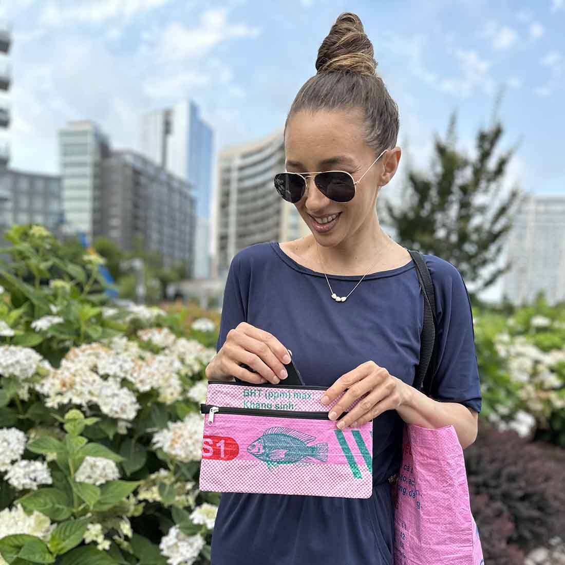 Recycled Feed Bag Zip Pouch