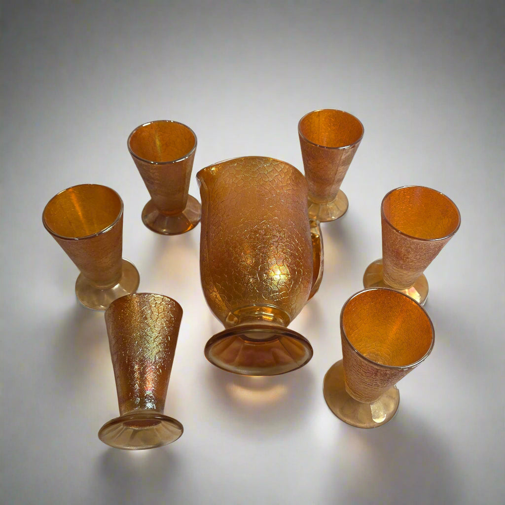 Vtg. Carnival Glass Set