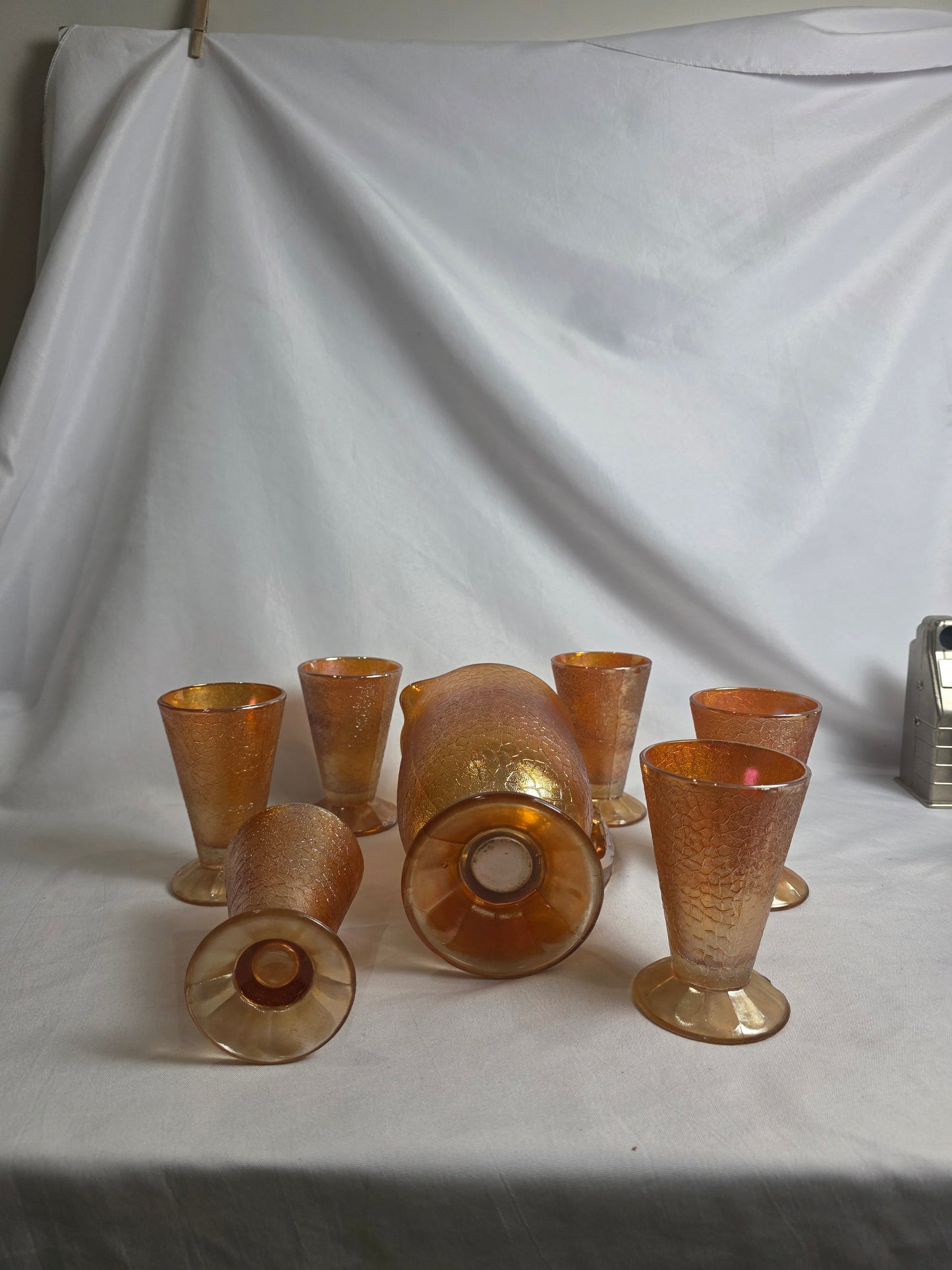 Vtg. Carnival Glass Set