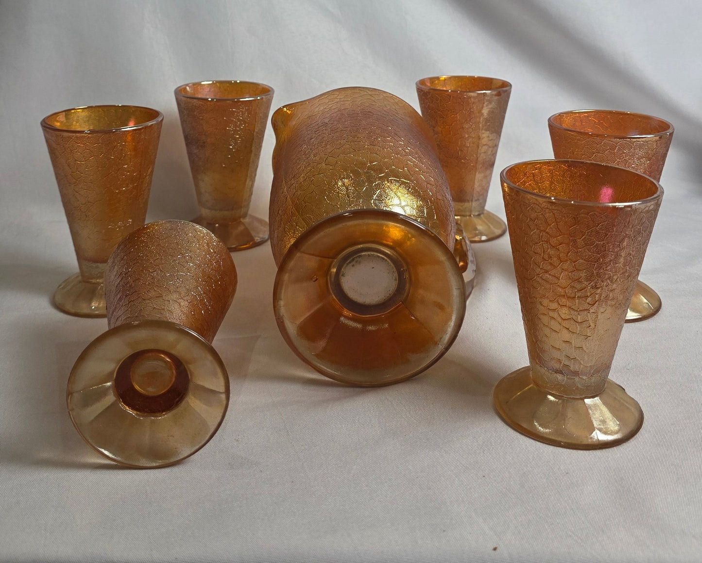 Vtg. Carnival Glass Set