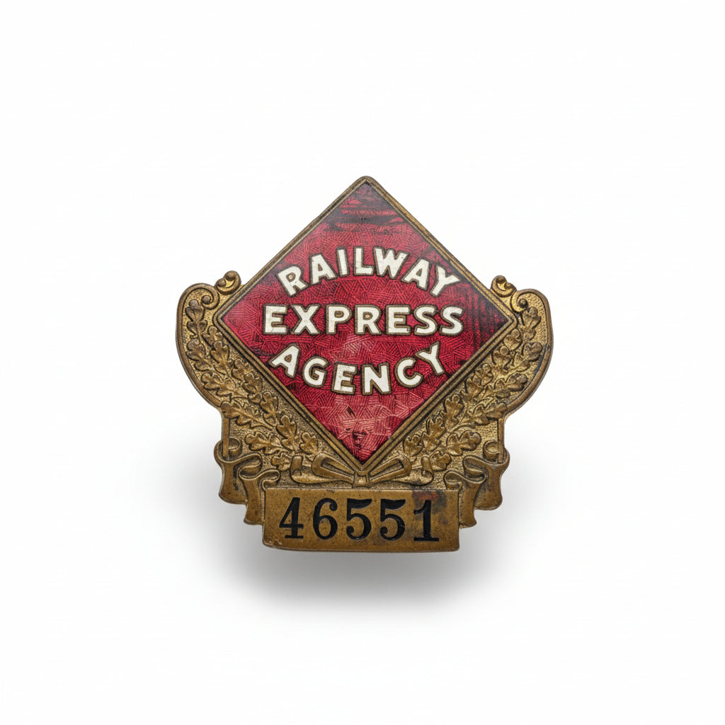 Vtg. Railway Brooch (gold)