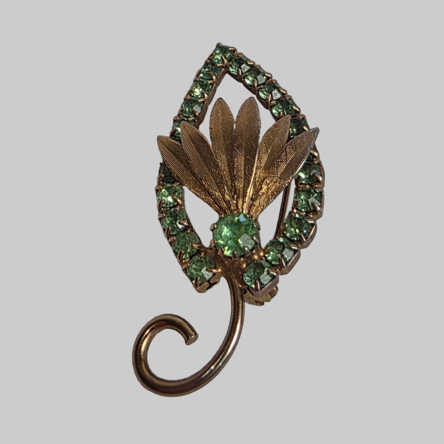 Vtg. Green Brooch