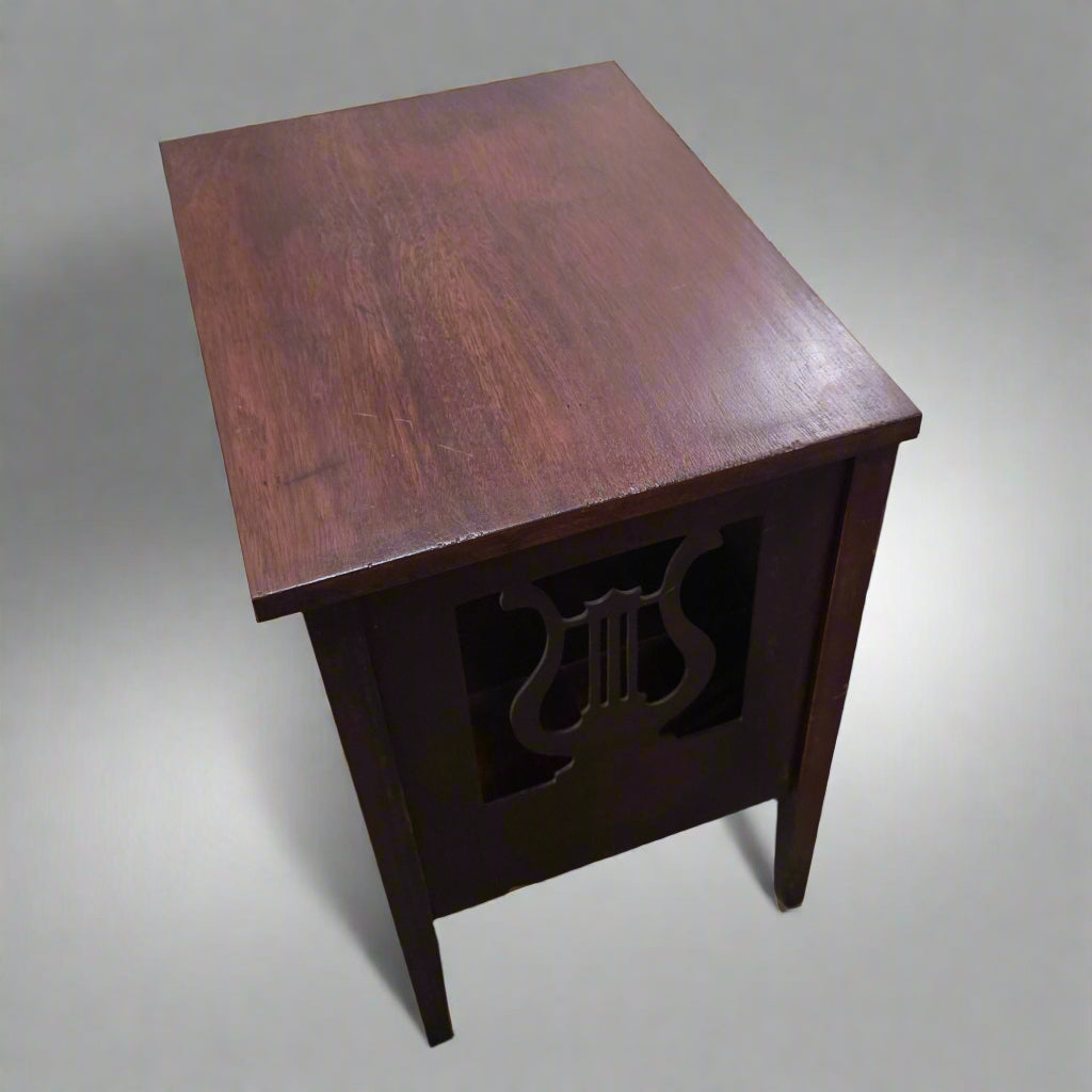Vtg. Lyre Record Stand