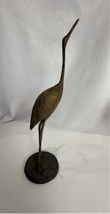 Pair of Brass Crane Sculptures