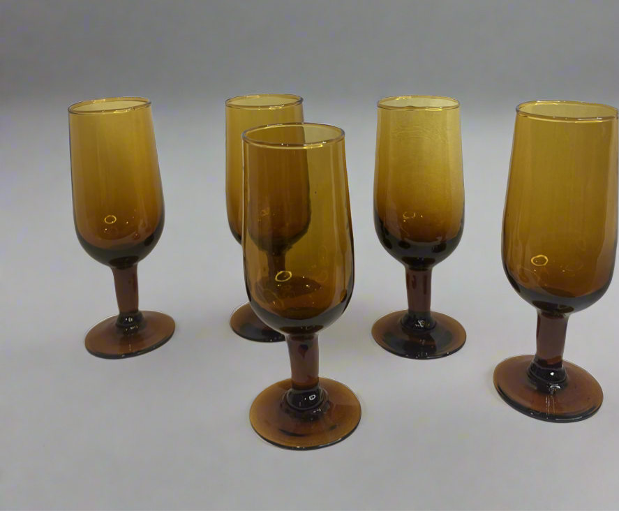 Vintage Spain Amber Glasses