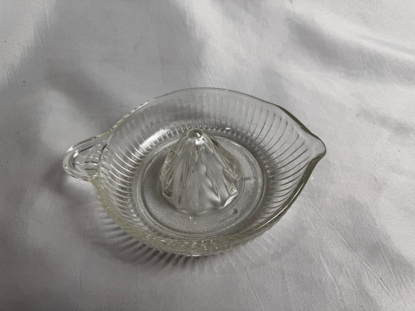 Vintage Clear Ribbed Glass Citrus Reamer