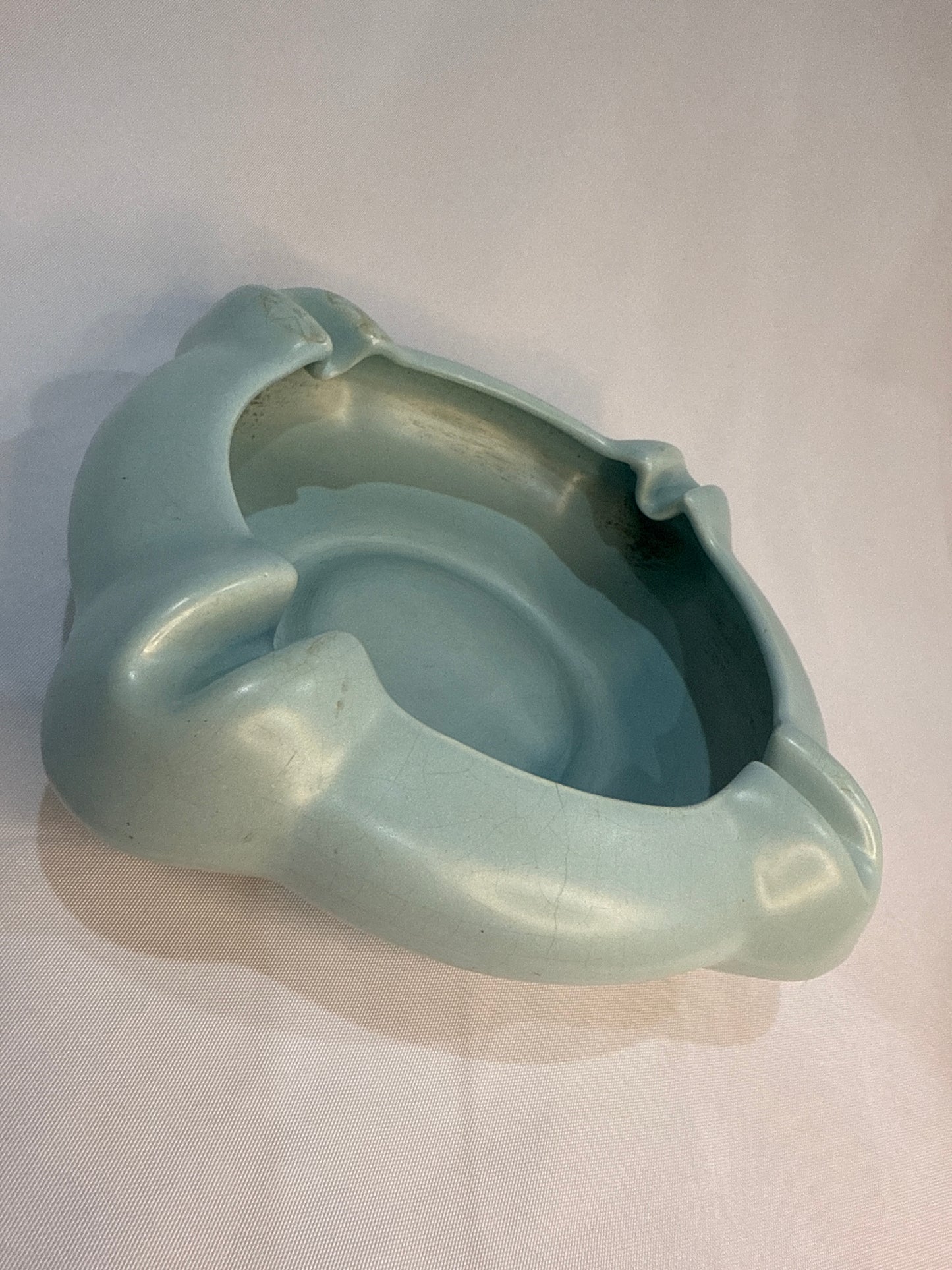 Vintage Blue Ceramic Ashtray