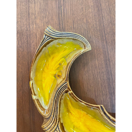 Vintage USA Pottery Appetizer / Serving Relish ceramic tray dish