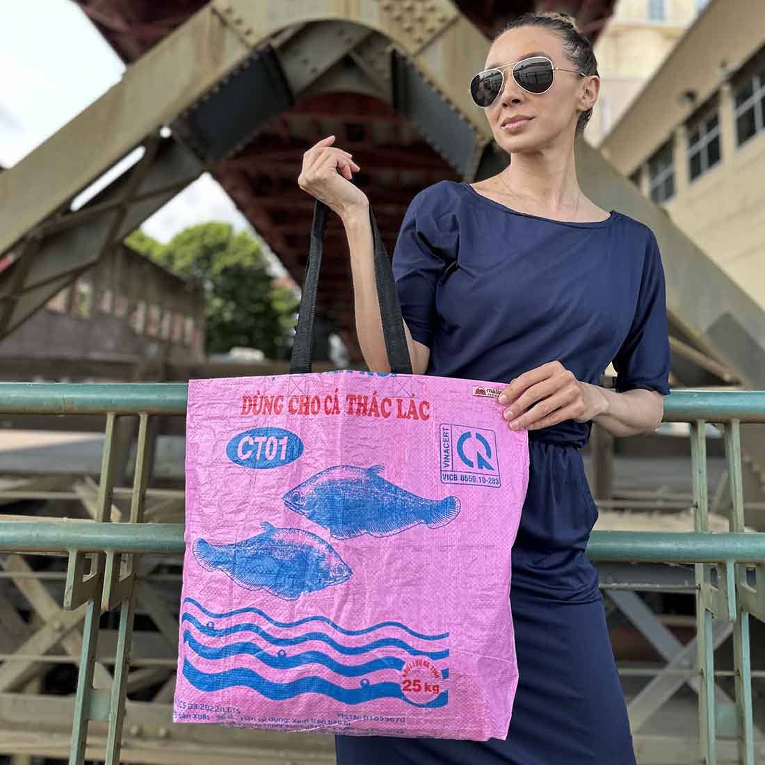 Pink Fish Sustainable Tote