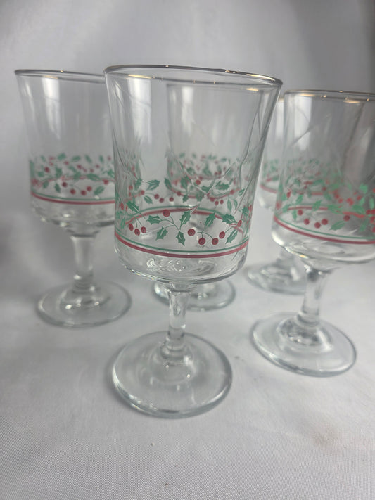 Vtg. Holiday Glass Set (5)