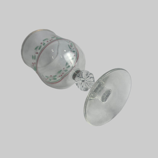 Vtg. Holiday Wine Glass
