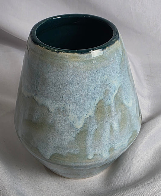 Lt. Blue Flower Jar - CSMJ