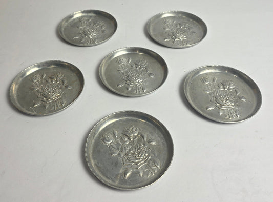 Vtg. Rose Coaster Set (6) - CSAEH