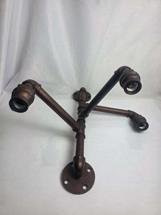 Custom Industrial Pipe Wall Sconce w/ Arms