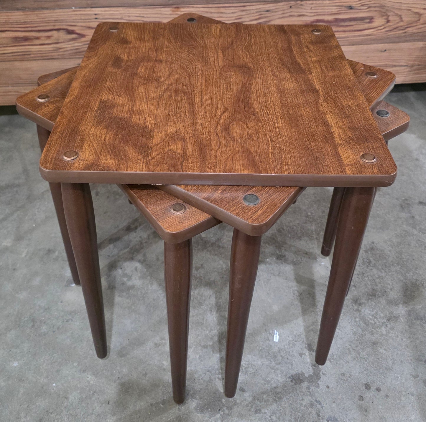 Vtg. Set of 3 MCM Nesting Tables