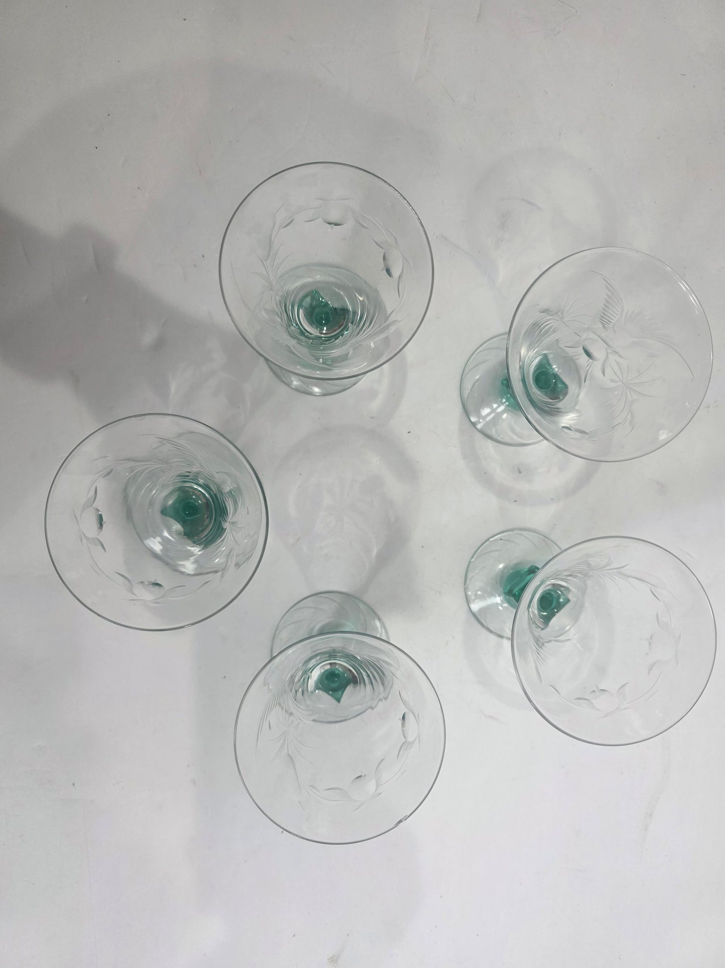 Vtg. Set of JGL Glastonbury Lotus UG Stem Glasses (5)