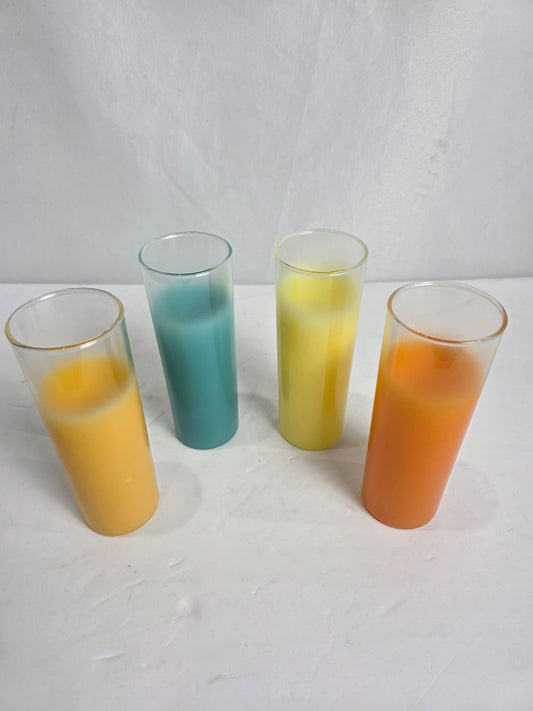 Set of 4 Vtg. MCM Blendo Frosted Tumblers