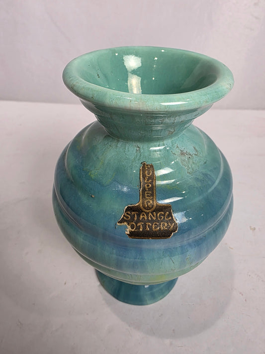 Vtg. Stangl Pottery Teal/Green Drip Vase