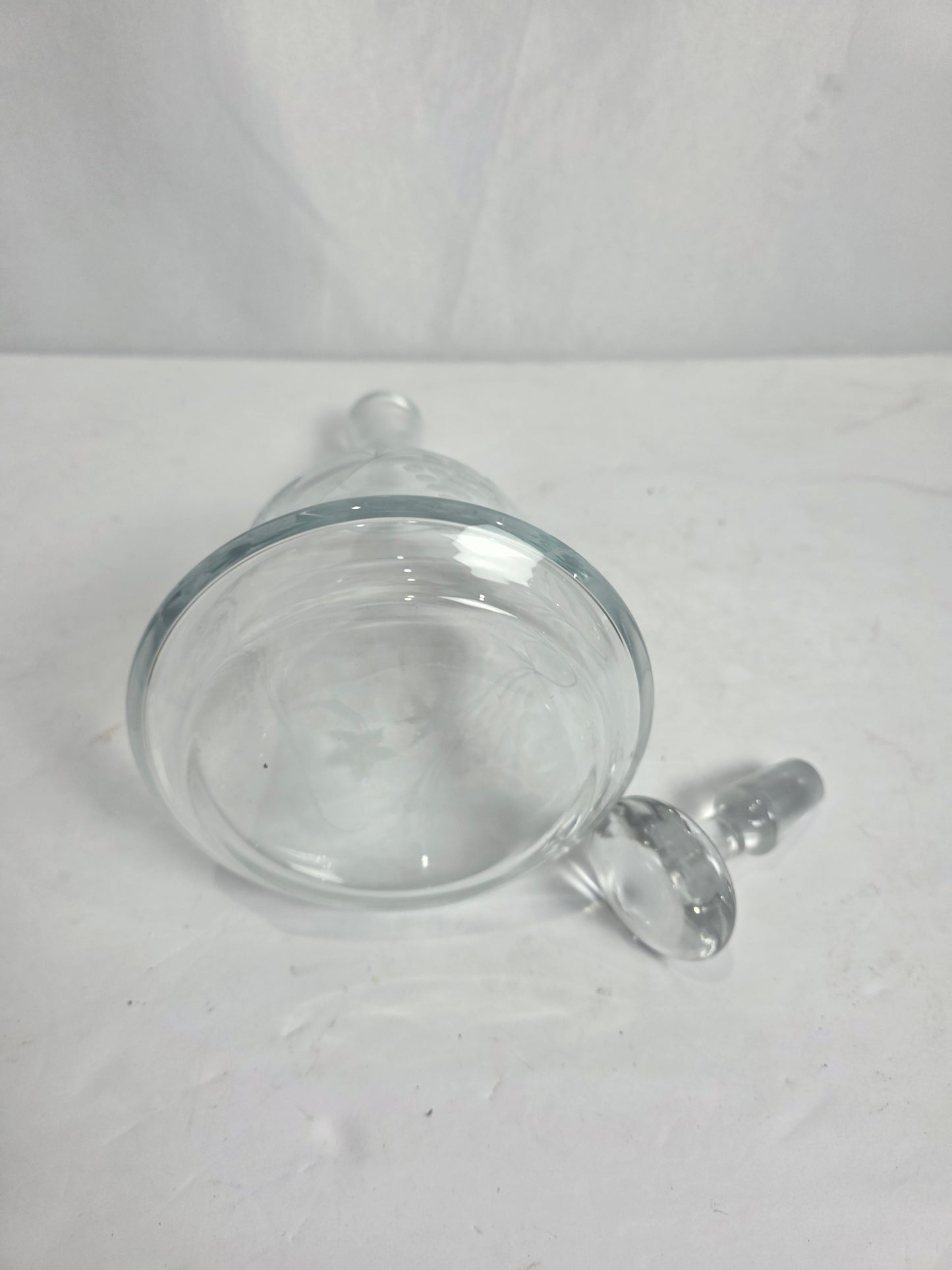 Vtg. Etched Glass Grape Decanter