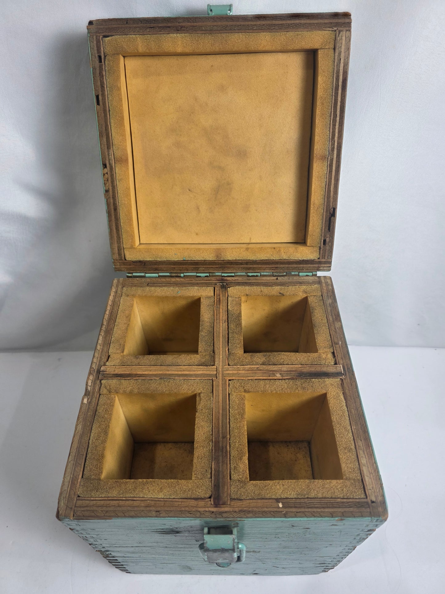 Vtg. Teal Storage Box