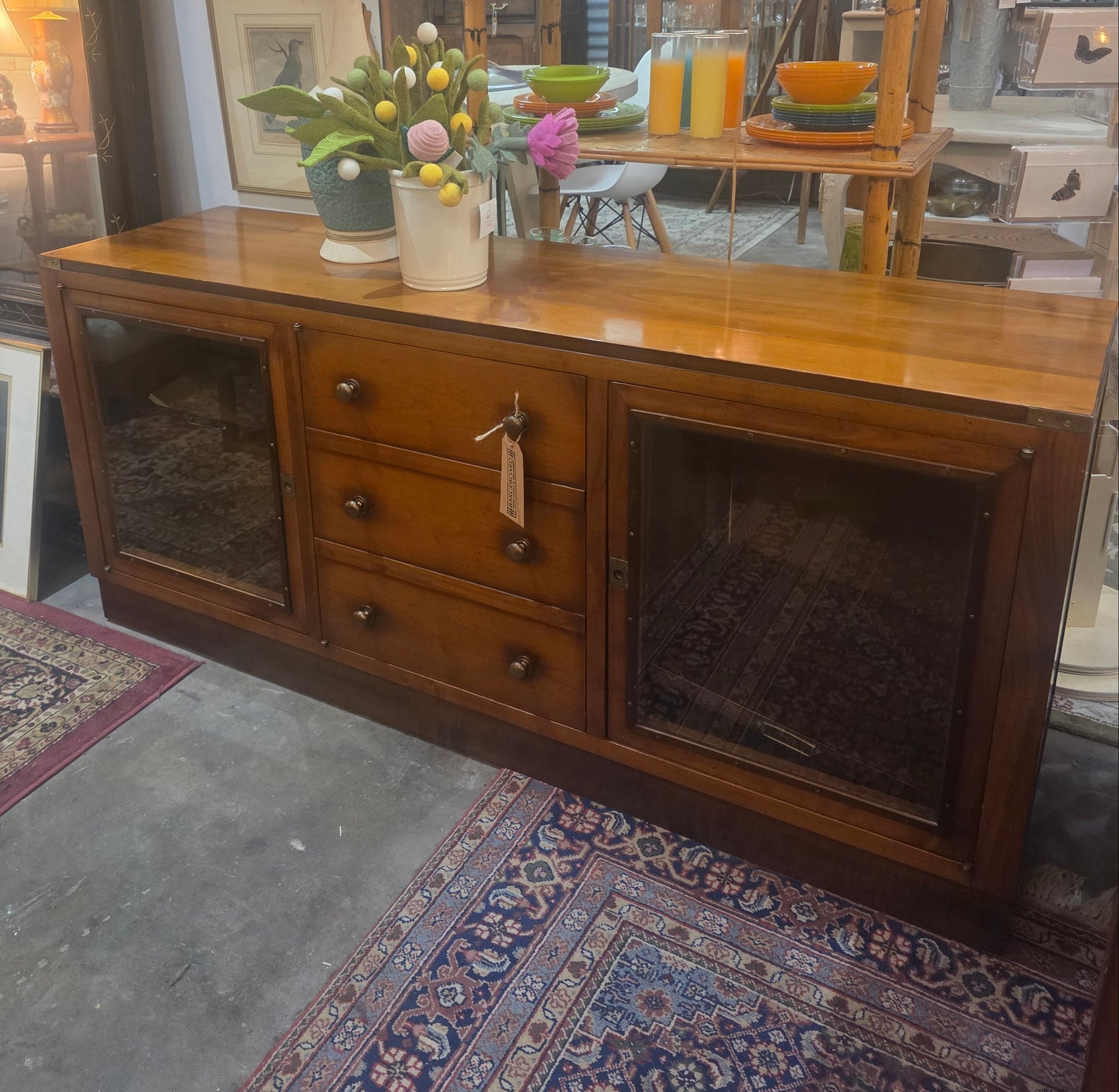 Vtg. Solid Wood Media Cabinet