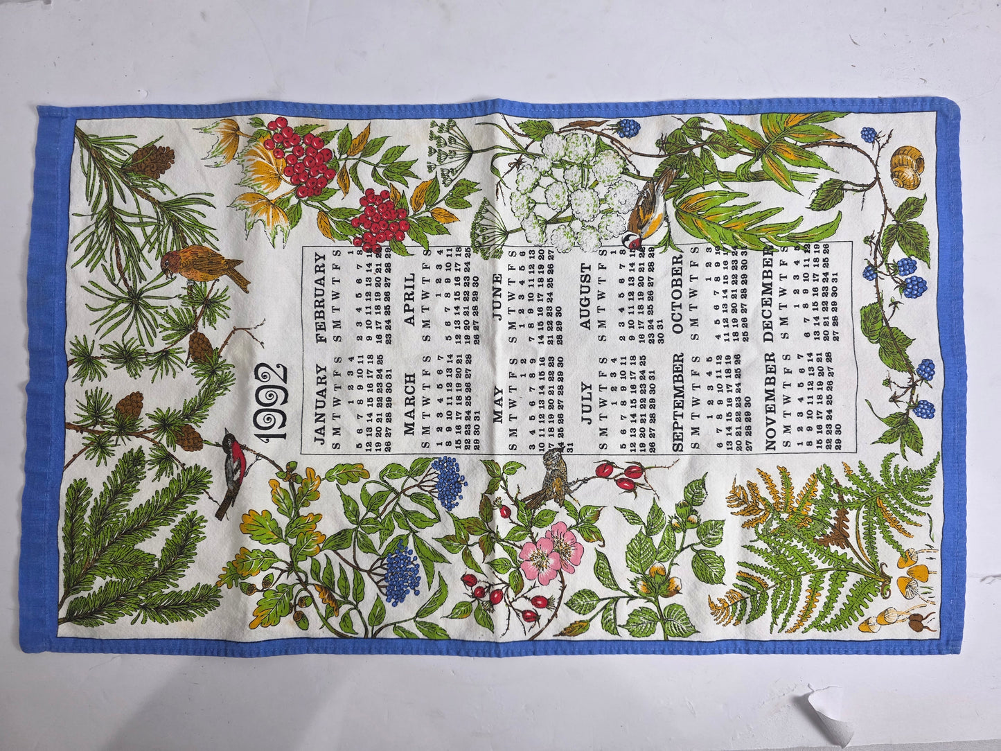 Vtg. 1992 Tea Towel Calendar - CSDP