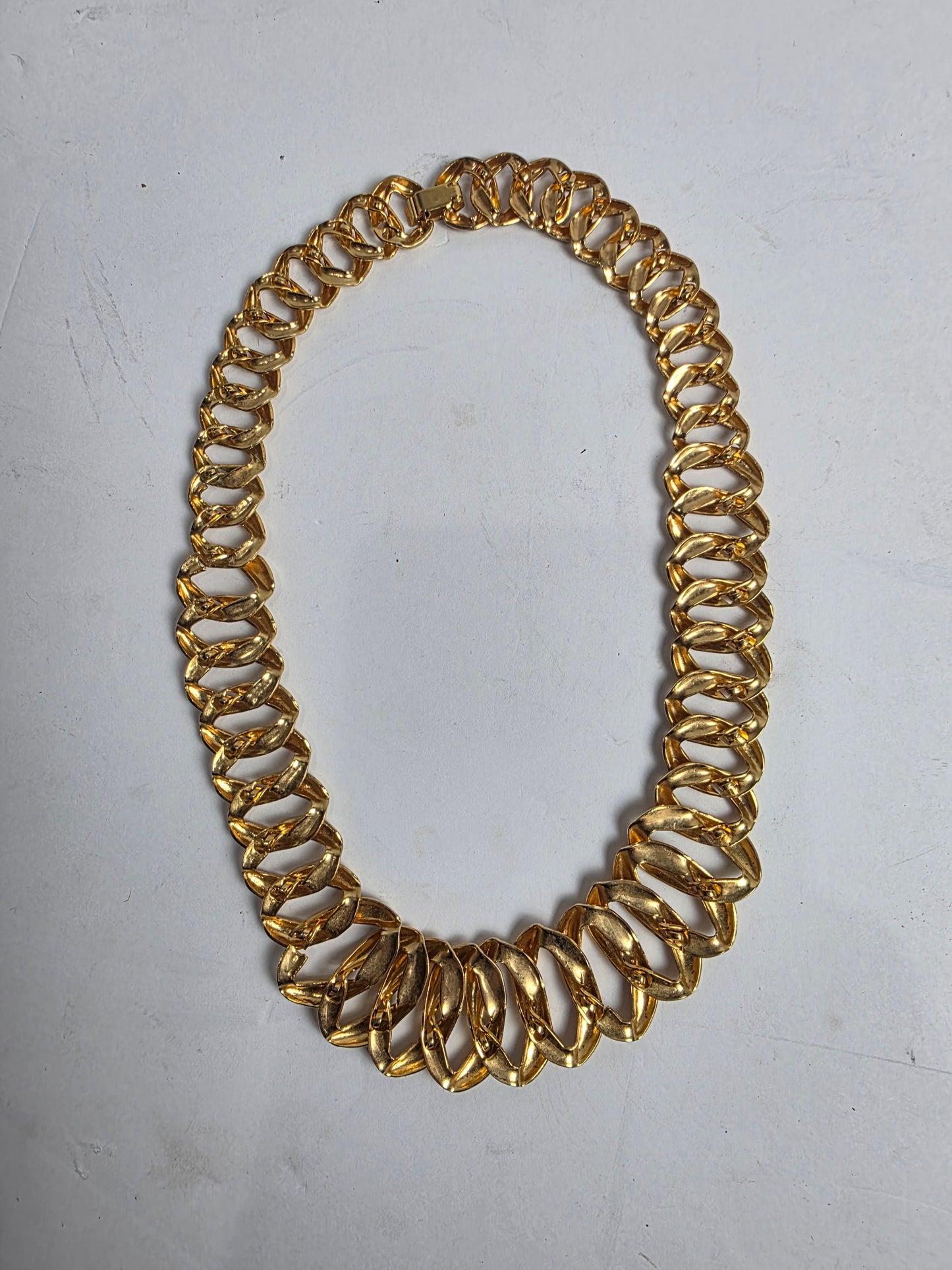 Vtg. 1970s Gold Plate Collar Necklace Links (CSHW)