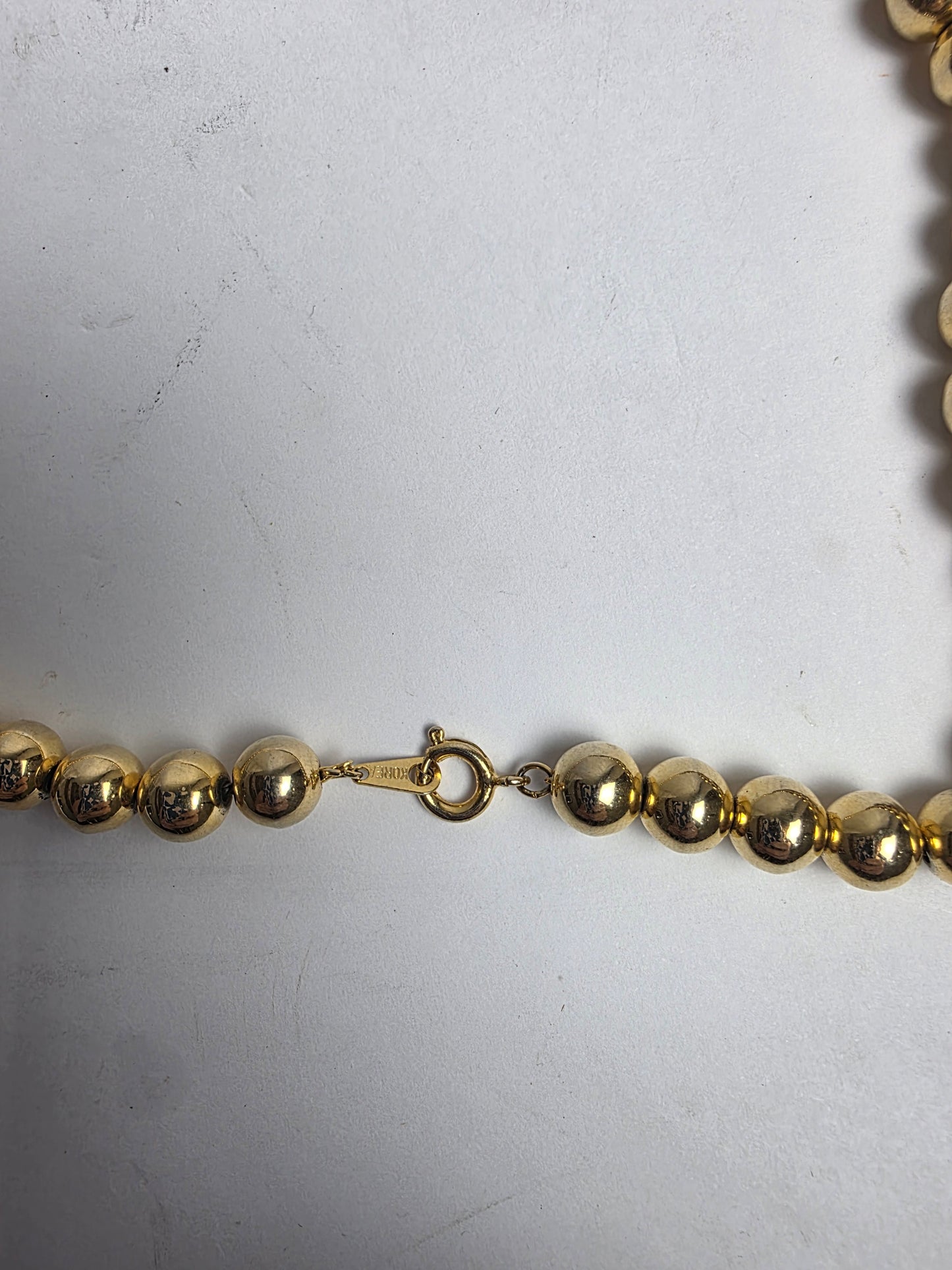 Vtg. 1960s Gold Ball Necklace Korea (CSHW)