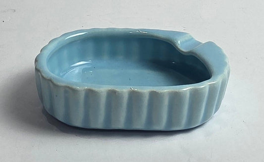 Vtg. Blue Ceramic Ashtray