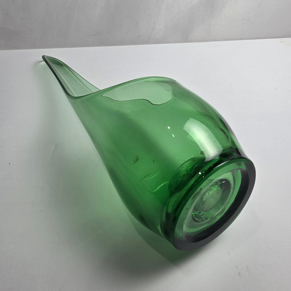 Vtg. MCM Green Empoli Glass Candle Holder (CSHW)