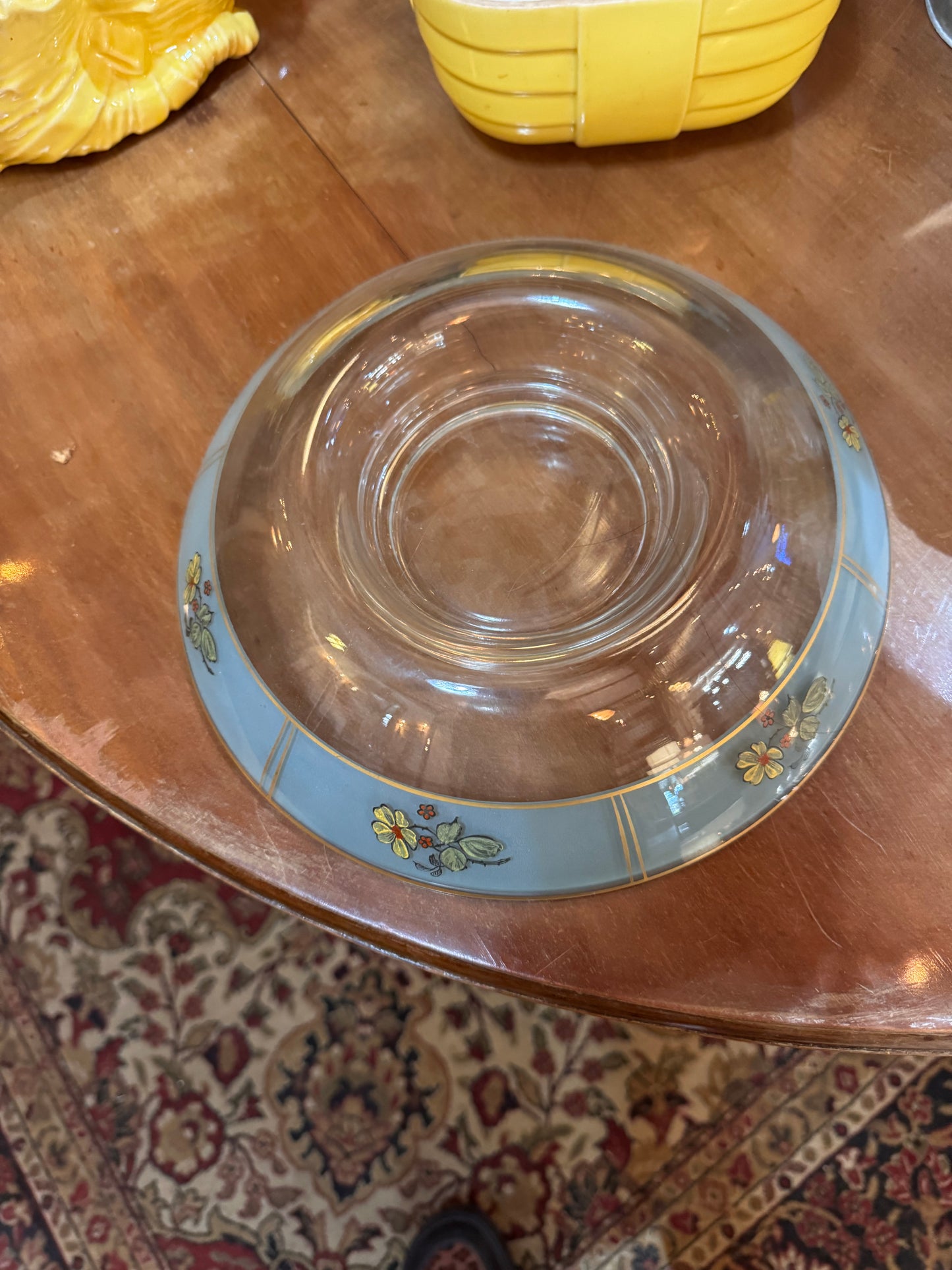 1940's Hand-painted Rolled Rim Console Bowl