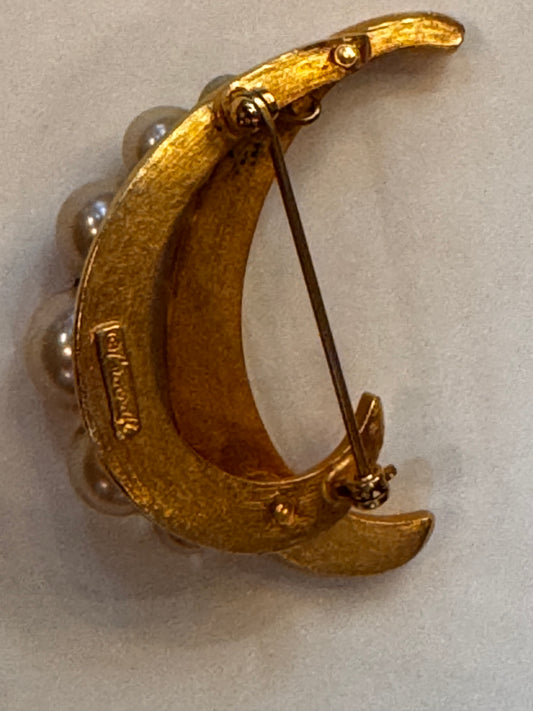 Trifari Crescent Moon Brooch CSBH