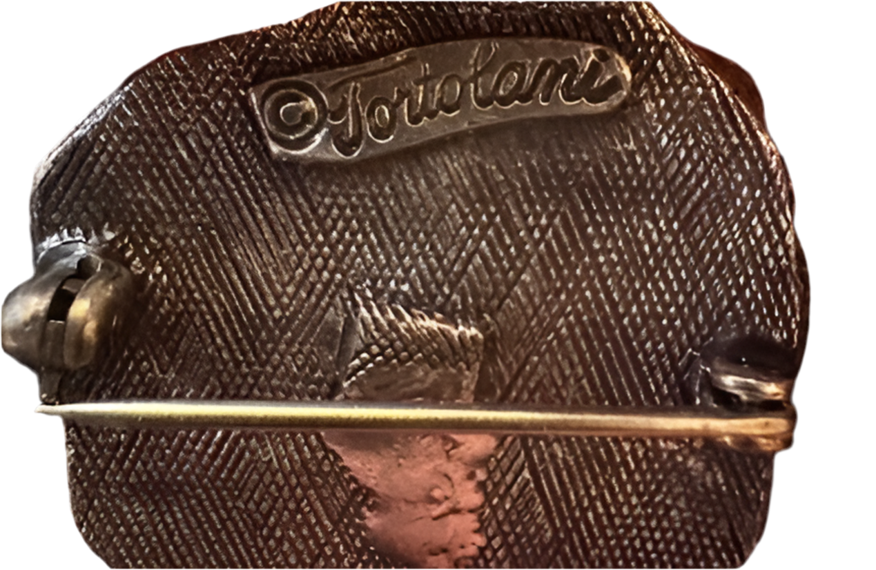 Vtg Tortolani Aries Brooch - Signed csbh