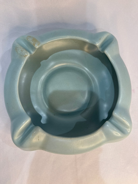 Vintage Blue Ceramic Ashtray