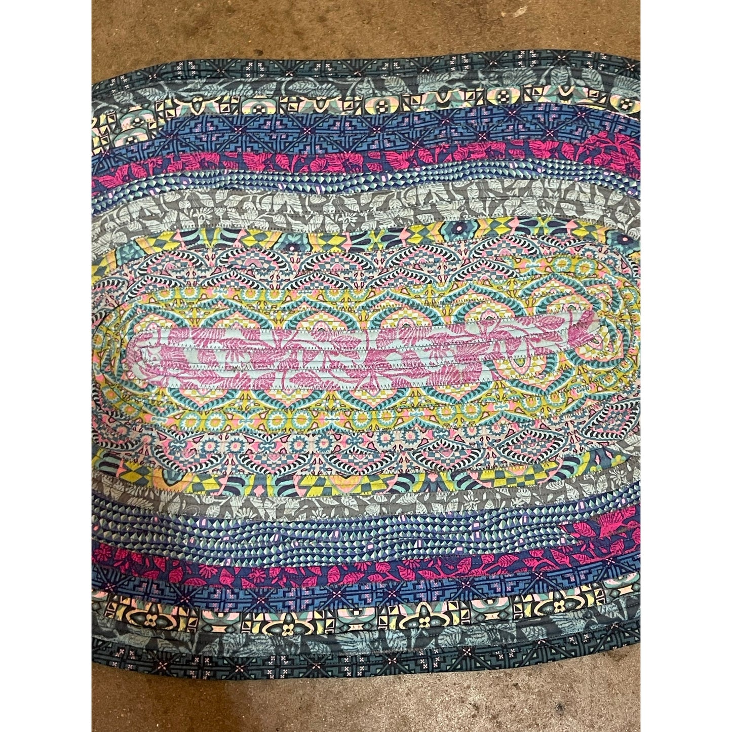 Handmade boho cottage scrap cotton Jelly Roll Accent Floor Rug