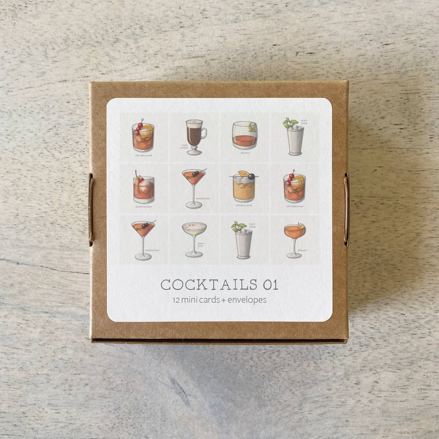 Mini Cards Set / Cocktails . 01 Whiskey & Bourbon