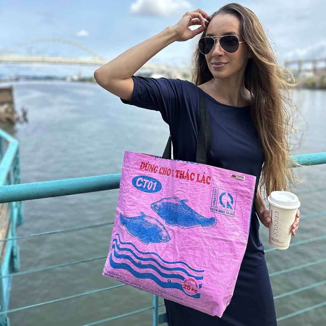 Pink Fish Sustainable Tote