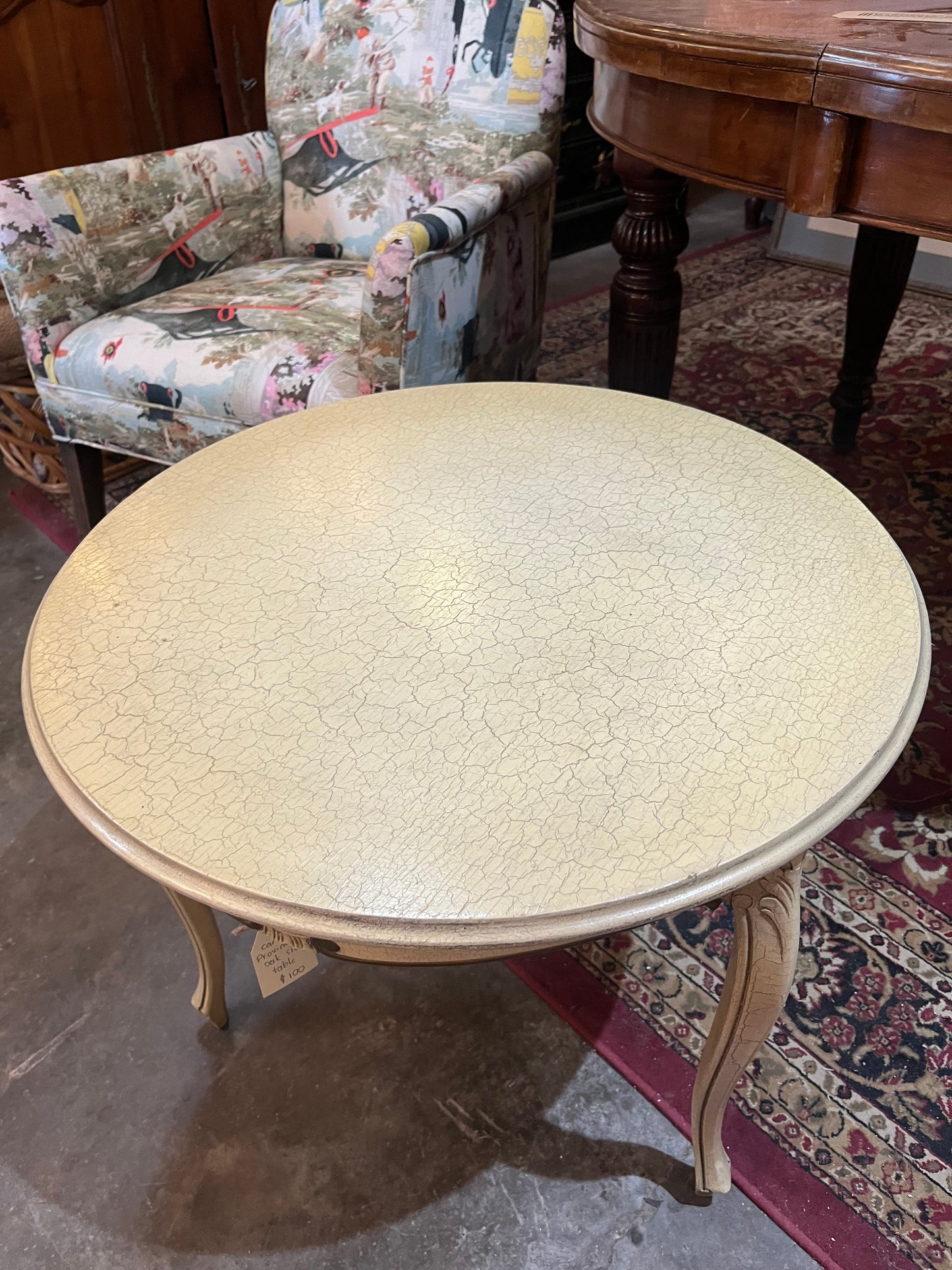 Carved Provincial Oak Side Table