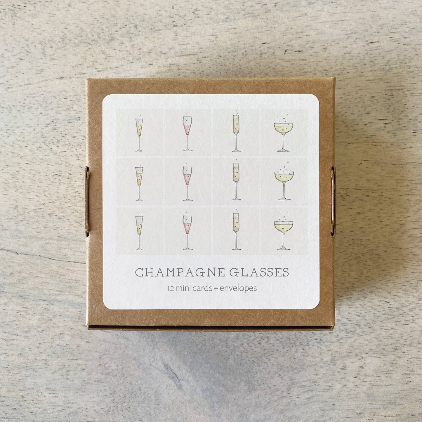 Mini Cards Set / Champagne . Glasses
