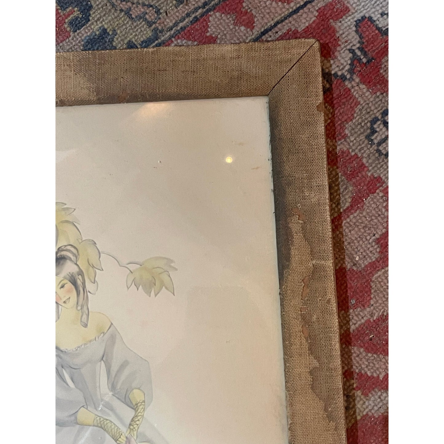 Vintage 1941 Milton A. Bleier Soldier & Sweetheart Watercolor framed painting