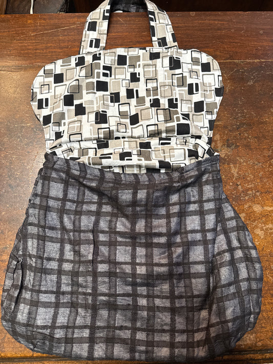 Black Plaid Hand Bag by Gerlaine