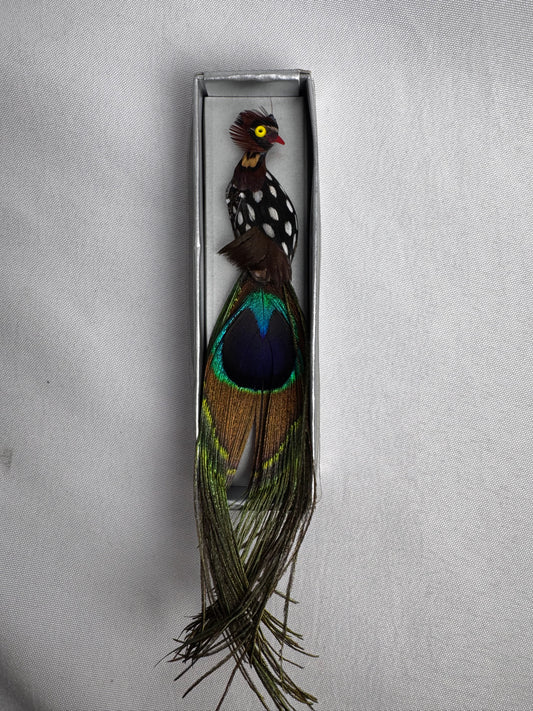 Vtg Peacock Pin CSBH