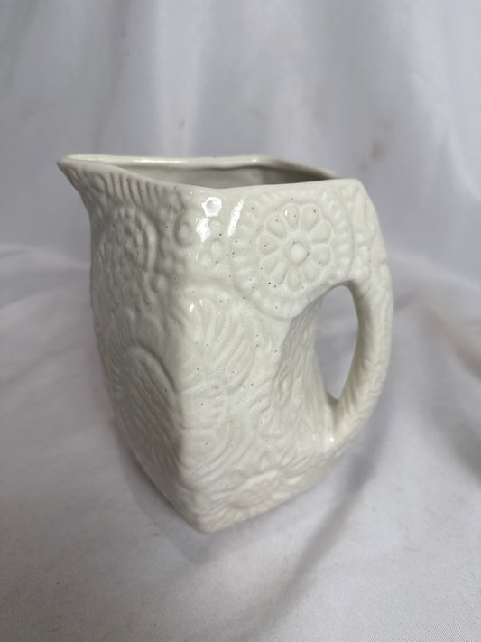 Embossed Floral Ceramic Cream Pitcher