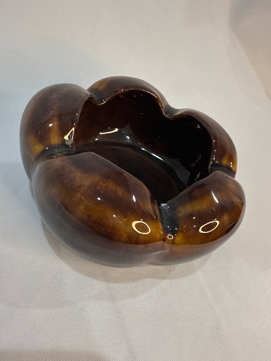 Vintage Nevco Brown Drip- Glazed Ceramic Ashtray